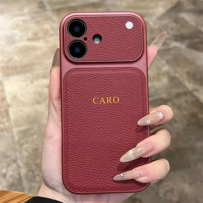 Personalise Gold Silver Initials Letter Leather Case For Iphone 15 14 13 17 pro max 14 16 Plus 17air Luxury Lens Protextion Case